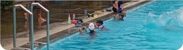 Swimming lesson in progress